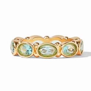 Julie Vos Mykonos Bahamian Blue Stone Gold Ring